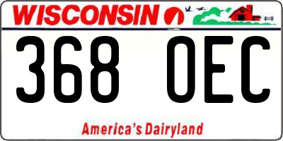 WI license plate 368OEC