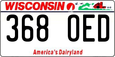 WI license plate 368OED