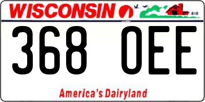 WI license plate 368OEE