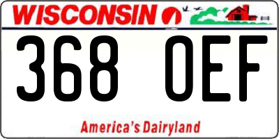 WI license plate 368OEF