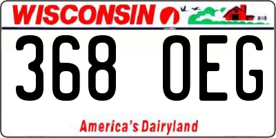WI license plate 368OEG