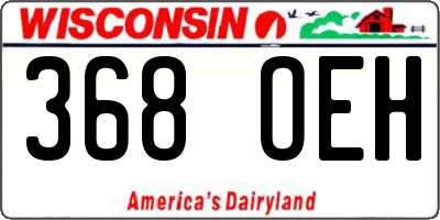 WI license plate 368OEH