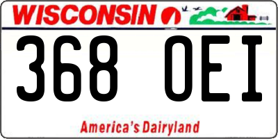 WI license plate 368OEI