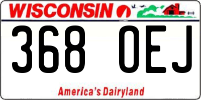 WI license plate 368OEJ