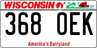 WI license plate 368OEK