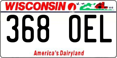 WI license plate 368OEL