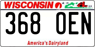 WI license plate 368OEN