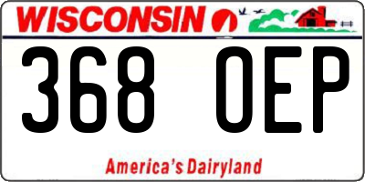 WI license plate 368OEP