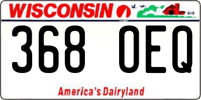 WI license plate 368OEQ