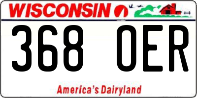 WI license plate 368OER