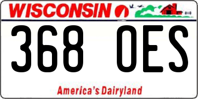 WI license plate 368OES