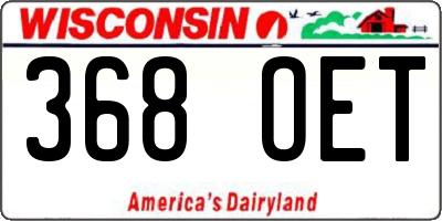 WI license plate 368OET