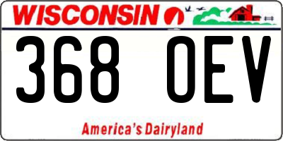 WI license plate 368OEV