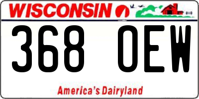 WI license plate 368OEW