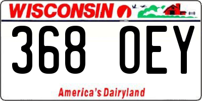 WI license plate 368OEY