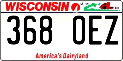 WI license plate 368OEZ