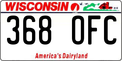 WI license plate 368OFC