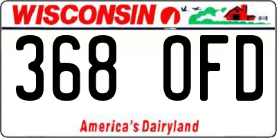 WI license plate 368OFD