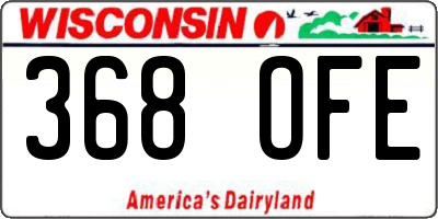 WI license plate 368OFE