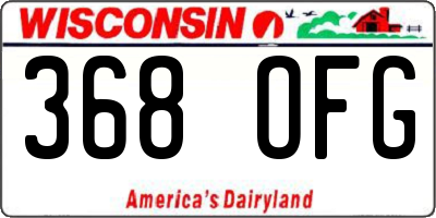 WI license plate 368OFG