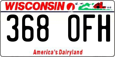 WI license plate 368OFH