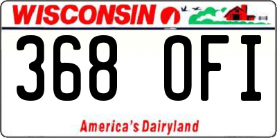 WI license plate 368OFI