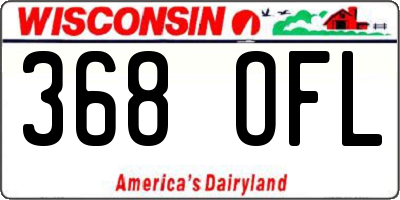 WI license plate 368OFL