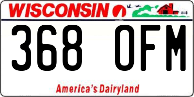WI license plate 368OFM