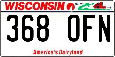 WI license plate 368OFN