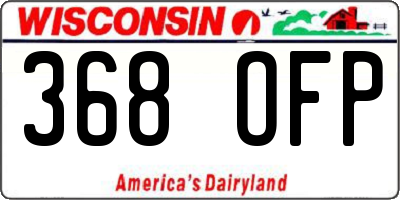 WI license plate 368OFP