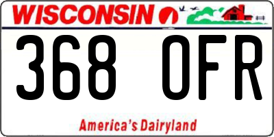 WI license plate 368OFR
