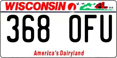 WI license plate 368OFU
