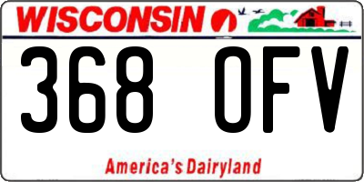 WI license plate 368OFV