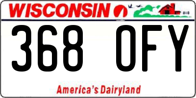 WI license plate 368OFY