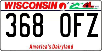 WI license plate 368OFZ