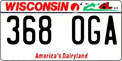 WI license plate 368OGA