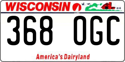 WI license plate 368OGC