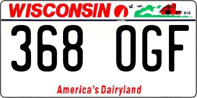 WI license plate 368OGF