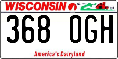 WI license plate 368OGH