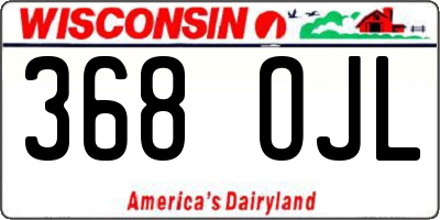 WI license plate 368OJL