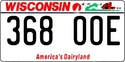 WI license plate 368OOE