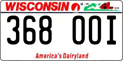 WI license plate 368OOI