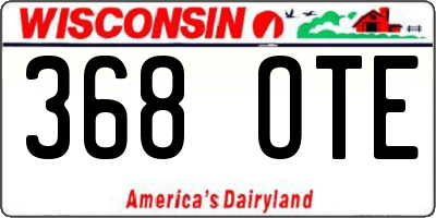 WI license plate 368OTE