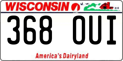 WI license plate 368OUI