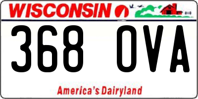 WI license plate 368OVA
