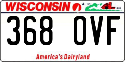 WI license plate 368OVF