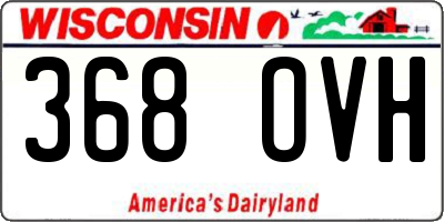 WI license plate 368OVH