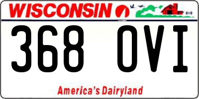 WI license plate 368OVI