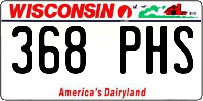 WI license plate 368PHS