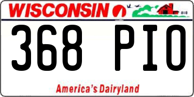 WI license plate 368PIO